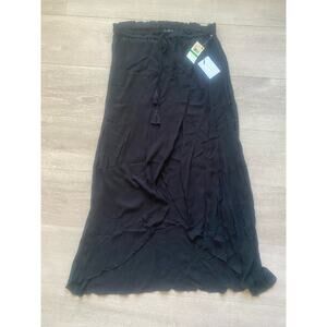 NWT 1.State Midi Black Wrap Skirt Size Large
